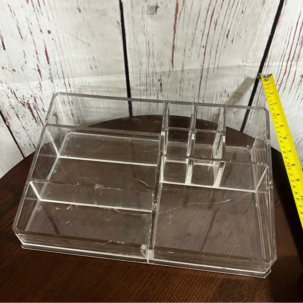 Clear Thick Acrylic Makeup Organizer lot of 5 - Multi-Compartment
